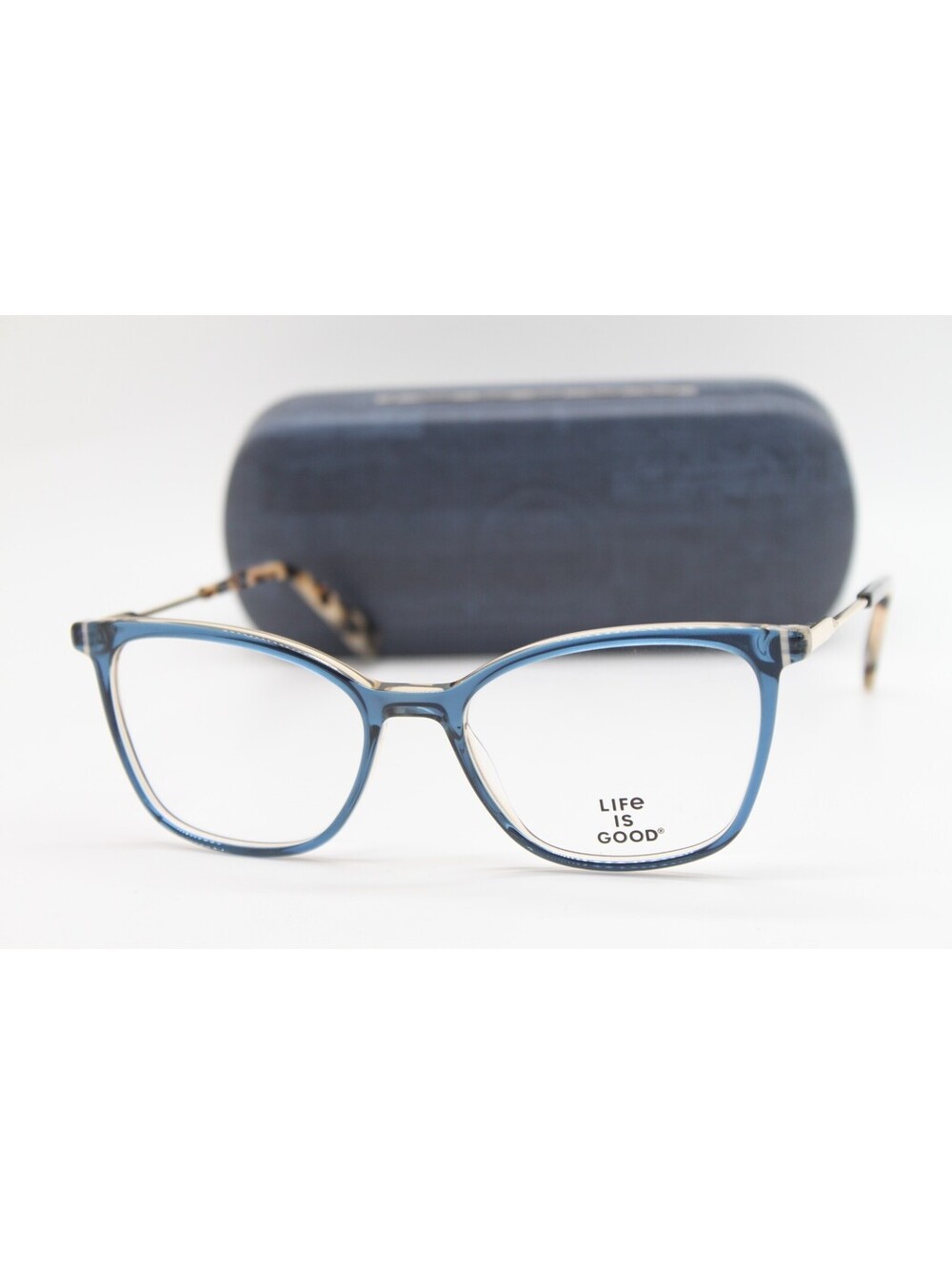 NEW LIFE IS GOOD MARLINA BLUE (BLU) AUTHENTIC EYEGLASSES W/CASE 53-17